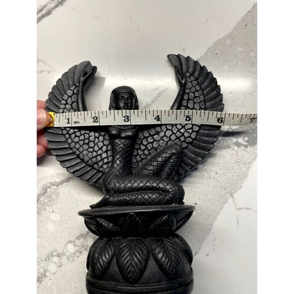 Winged Isis Devotional Statue, Black, 1998, Goddess of Ancient Egypt - Picture 9 of 9